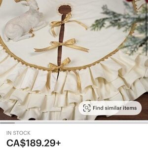 Ivory Velvet Christmas Tree Skirt